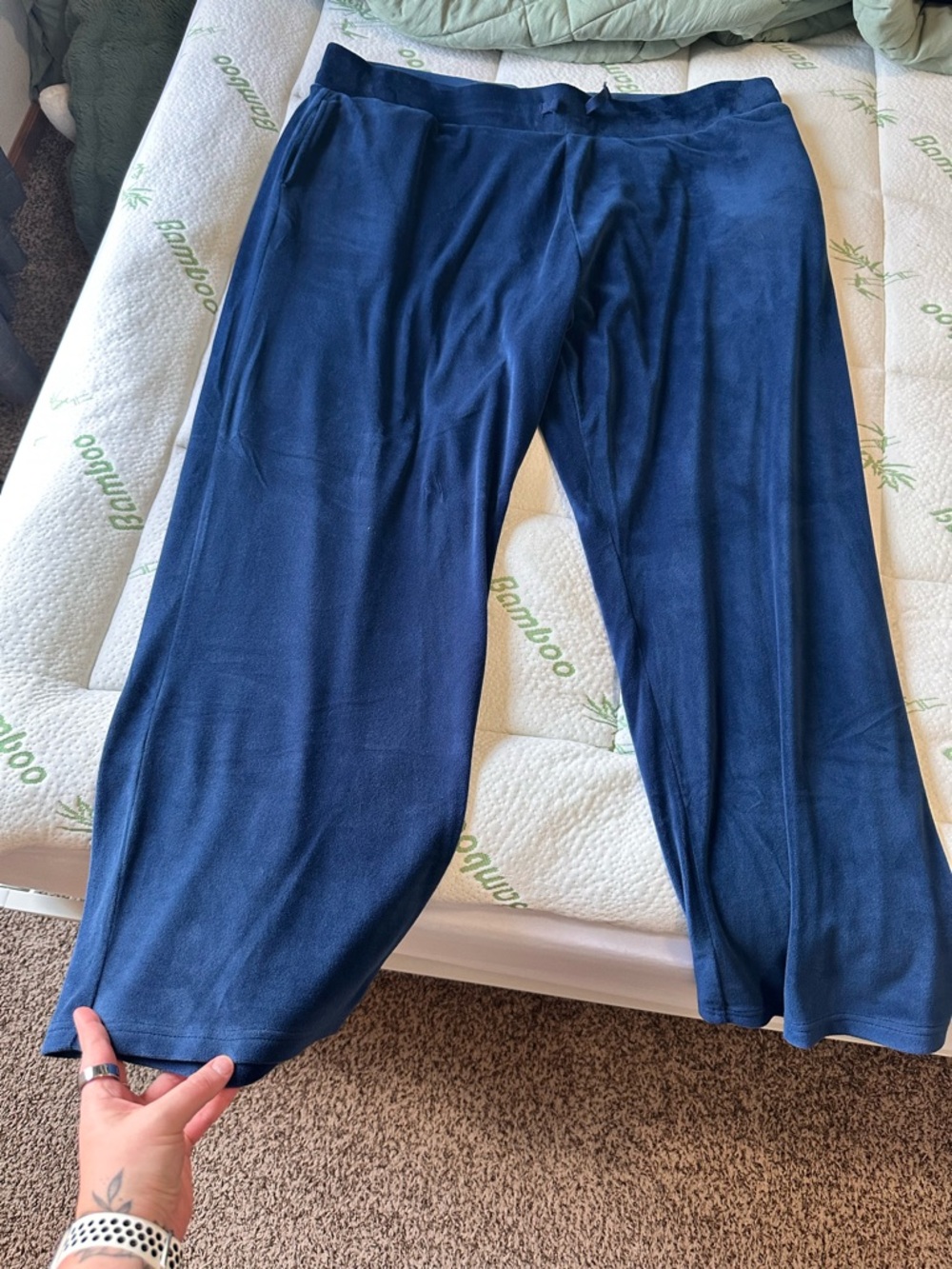 Serra Navy Pull-On Wide Pants
